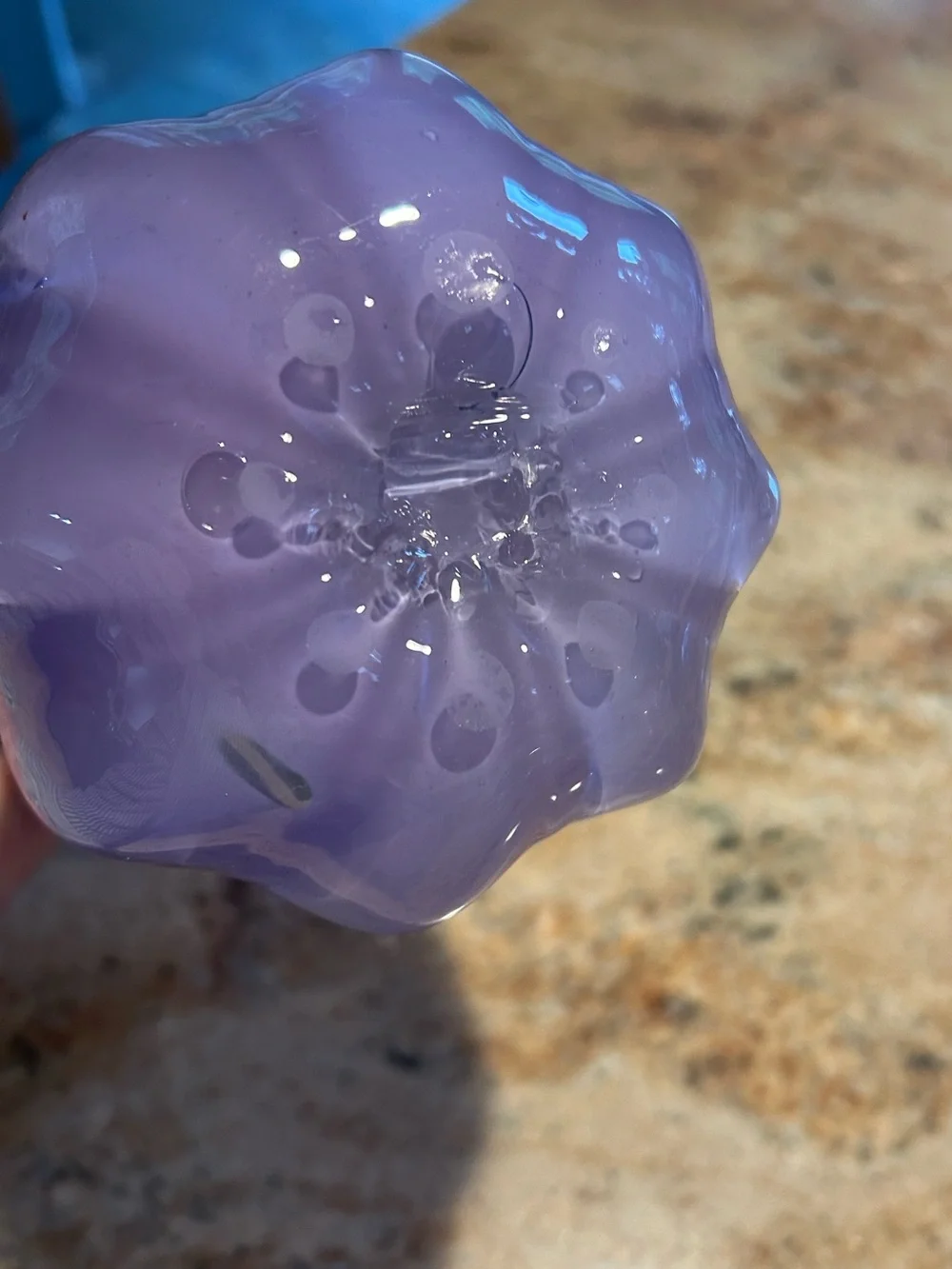 Blenko Handblown Glass Vase Ombre Lavender Lilac  9.5”x6”W 3lbs Flawless